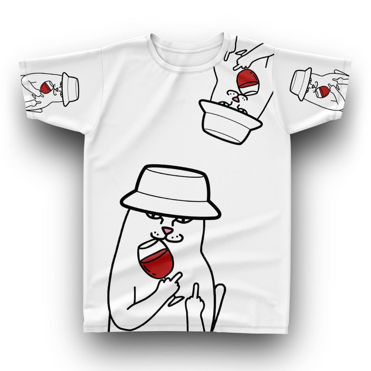 WINE CAT - Fullprint Tshirt