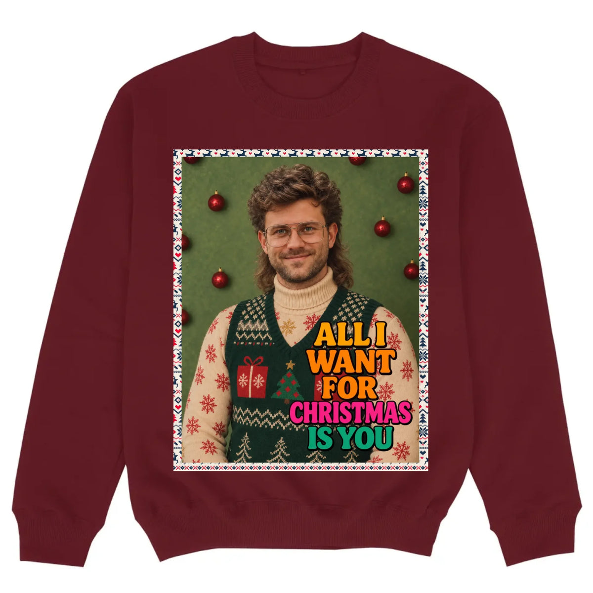 mockup sweater burgund