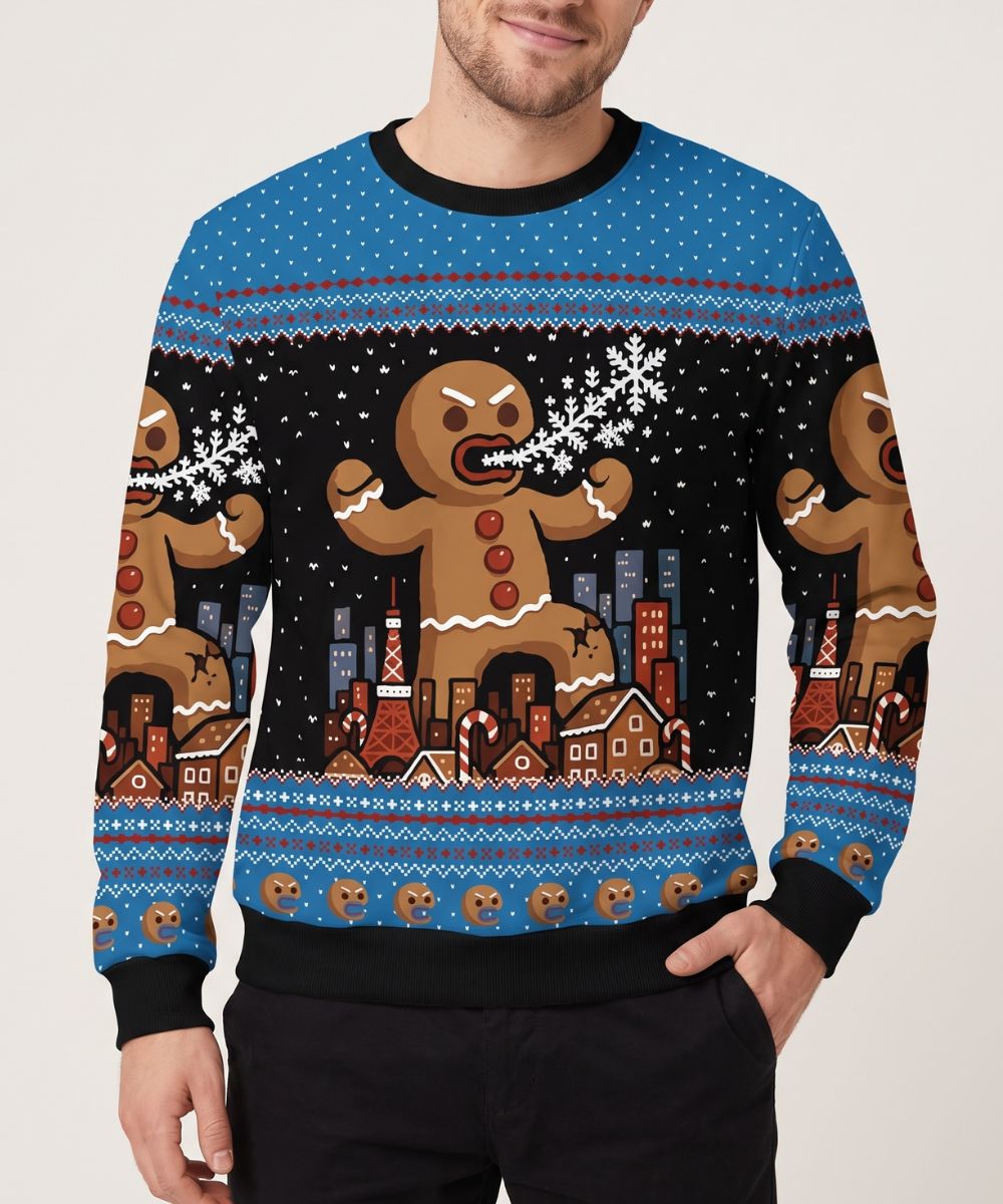 ANGRY GINGERBREAD MAN - Pull de Noël Signature
