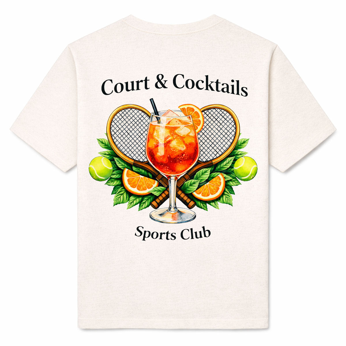 COURT & COCKTAILS - Premium T-Shirt Backprint