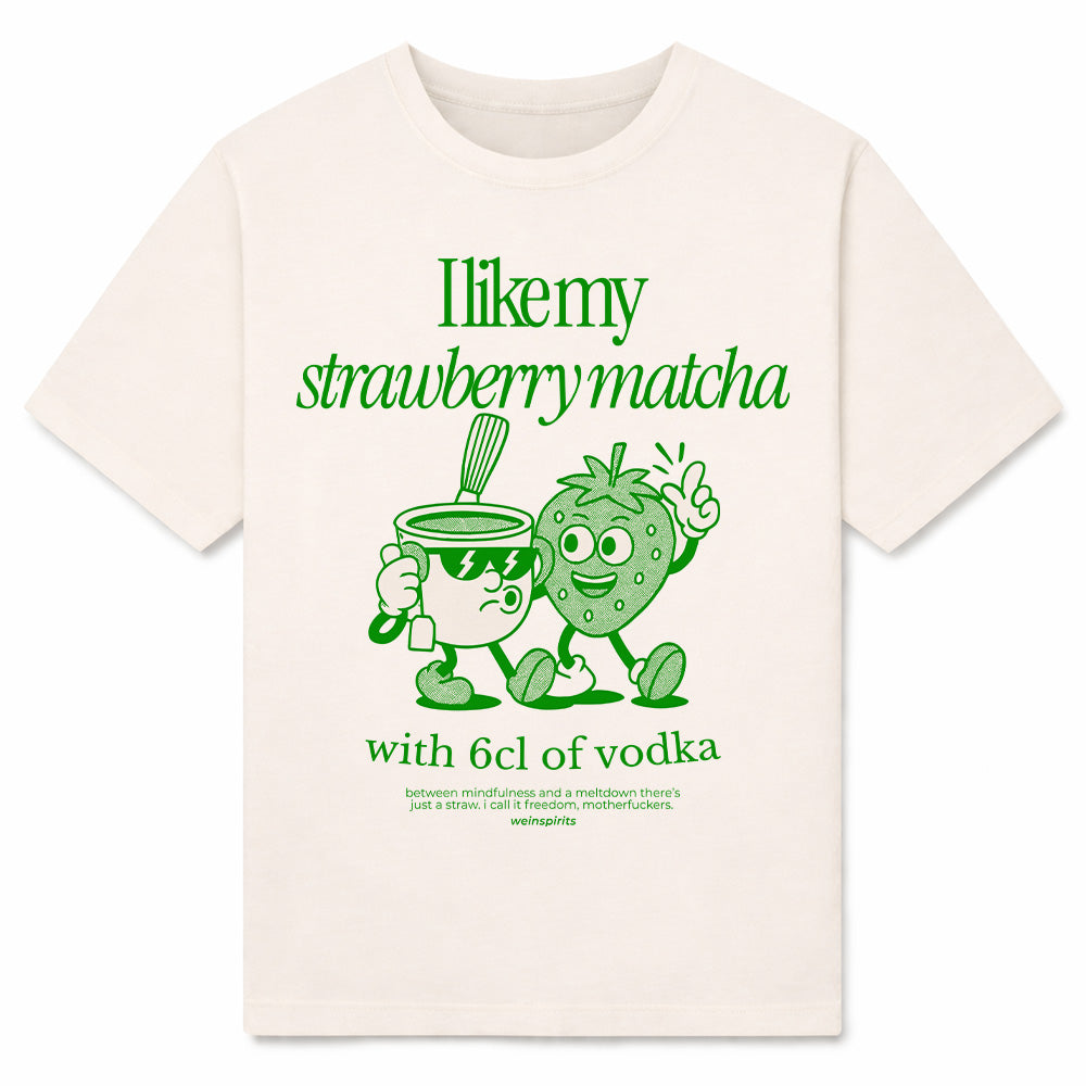STRAWBERRY MATCHA WITH VODKA - Premium T-Shirt Unisex